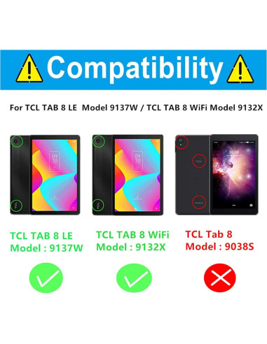 Funda Protectora HminSen para TCL Tab 8 LE/8 WiFi - Negro