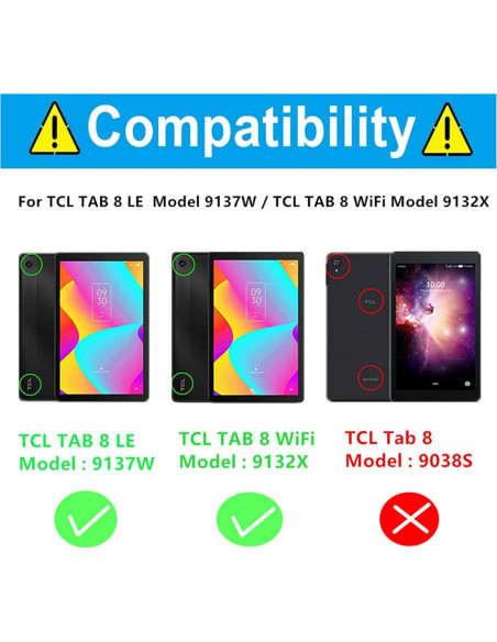 Funda Protectora HminSen para TCL Tab 8 LE/8 WiFi - Negro