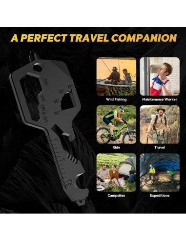 Herramienta Multiusos 20-en-1 FLRMINGE Llave Compacta Negra