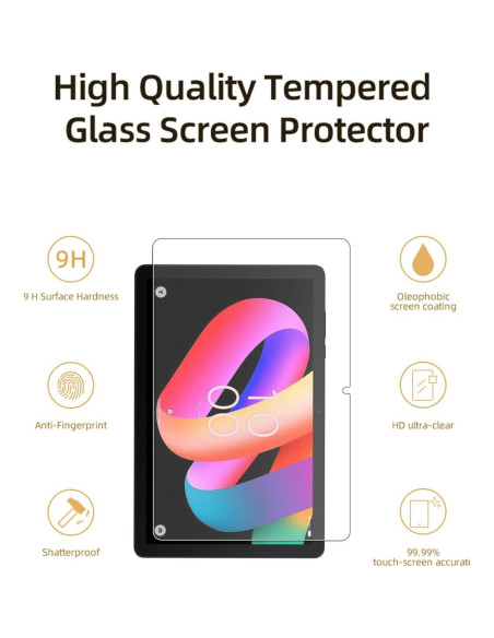 Protector de Pantalla WUNIAK para TCL TAB 10L Gen 3 10.1" Vidrio Templado 2 Pzas