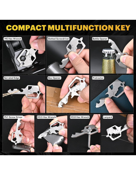 Herramienta Multiusos 20-en-1 FLRMINGE Llave Compacta Negra