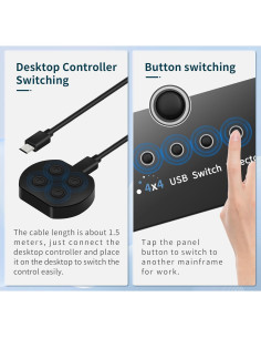 Interruptor USB 3.0 4 Puertos newiedkvm para 4 Computadoras 2