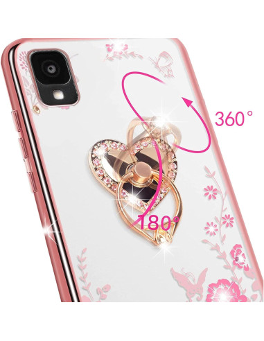 Funda KuDiNi Oro Rosa para Alcatel TCL 30 Z T602DL con Soporte