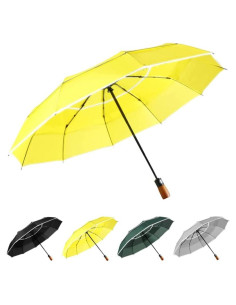 YumSur Paraguas Compacto Automático - A Prueba de Viento, Amarillo