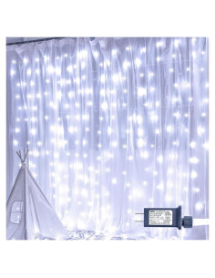 Luces de Cortina LED Oopswow 304L 3m x 3m 8 Modos Blancas