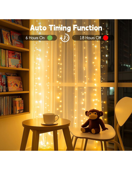 Luces de Cortina LED Brightown 300 LEDs 3m Blanco Cálido