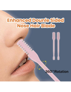Cortador de Vello Nasal 2 en 1 JLYPFUSA Rosa - Compacto y Eficaz 2