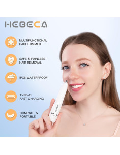 Recortador de Nariz y Oídos HEBECA FT3002 Recargable Impermeable 2
