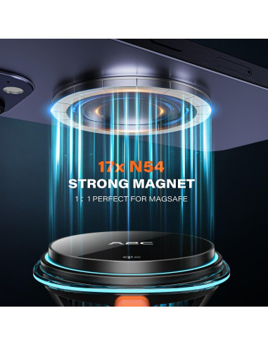 Cargador de Coche Inalámbrico Magnético A2C Qi2 15W con Adaptador