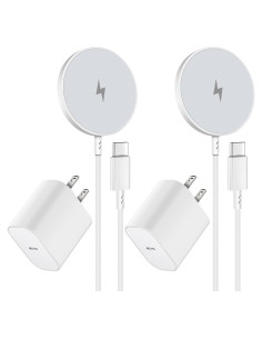 Cargador Inalámbrico Magnético 15W para iPhone 16/15/14/13/12 - 2Pack USB-C 20W