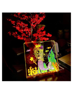 Tablero de Dibujo LED Acrílico ZGHH 20x20cm con Soporte