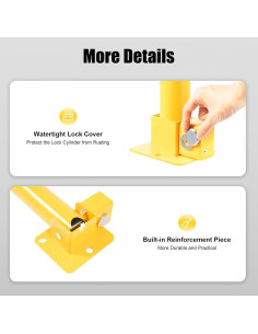 Poste de Barrera de Estacionamiento Ageanbri 60 cm con Cerradura 2