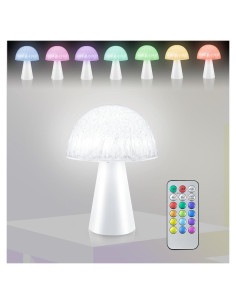 Luz Nocturna de Hongo JINYANIA LED 12 Colores Batería Control Remoto