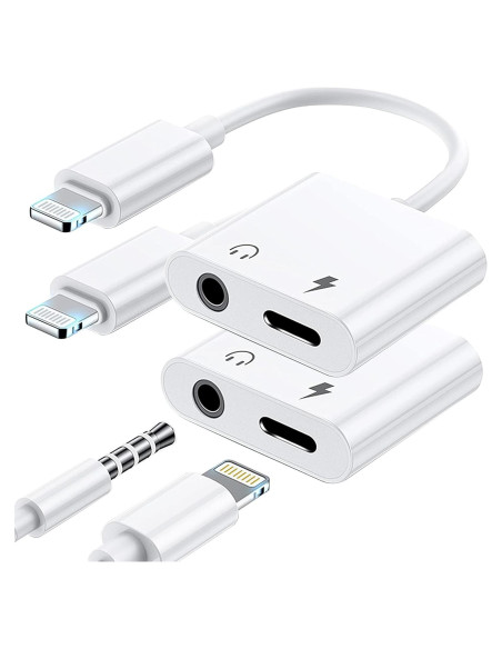 Adaptador de Auriculares Lightning a 3.5mm LIEZHUA 2 Paquetes