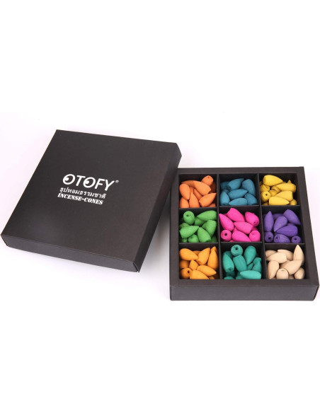 Conos de Incienso de Retroceso OTOFY 180 Pcs Aromas Naturales
