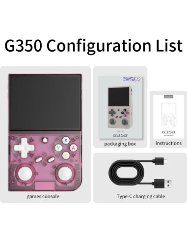 Consola de juegos portátil WESICH G350 3.5" IPS 64GB Rosa