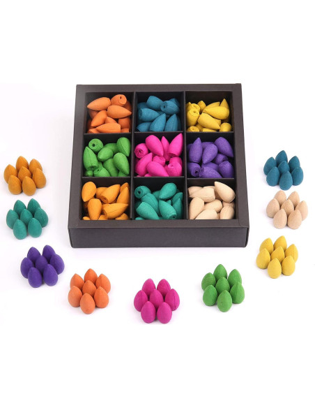 Conos de Incienso de Retroceso OTOFY 180 Pcs Aromas Naturales