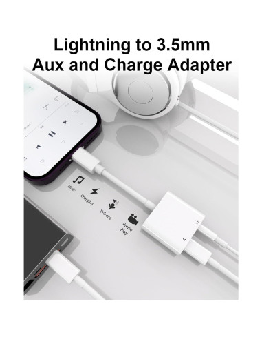 Adaptador de Auriculares Lightning a 3.5mm LIEZHUA 2 Paquetes