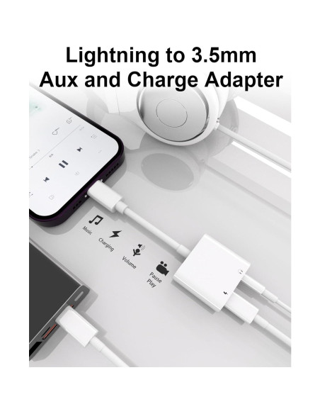 Adaptador de Auriculares Lightning a 3.5mm LIEZHUA 2 Paquetes