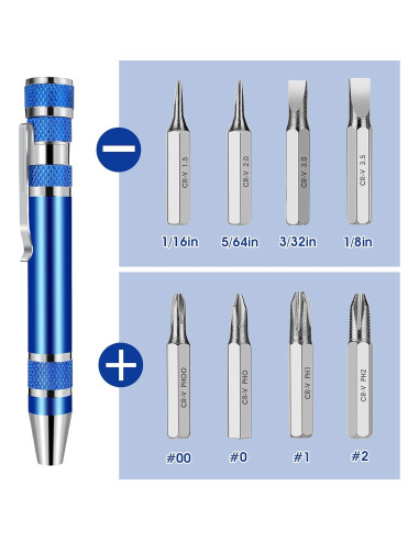 Juego de destornilladores 8 en 1 DSLSQD - 4 piezas magnéticos
