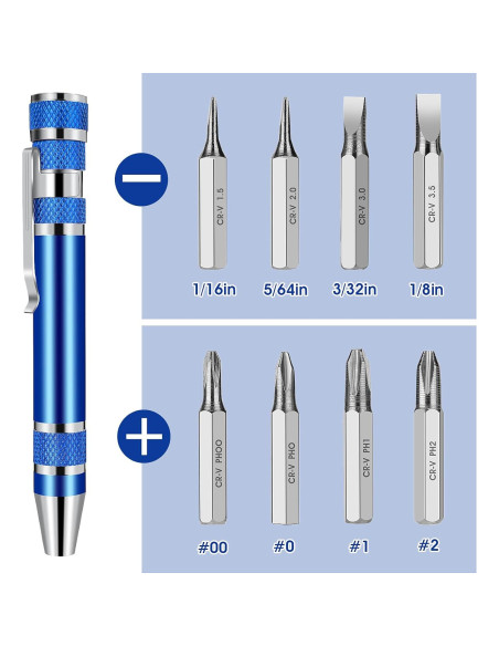 Juego de destornilladores 8 en 1 DSLSQD - 4 piezas magnéticos