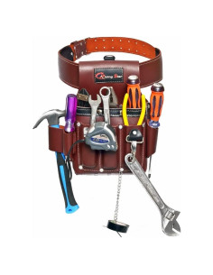 Cinturón de Herramientas RISING STAR 11 Bolsillos Cuero Marrón