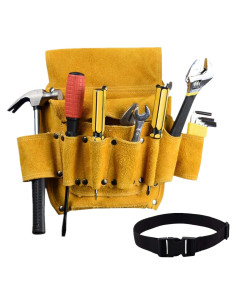 Funda de Cinturón de Herramientas SYNYEY de Ante 9 Bolsillos