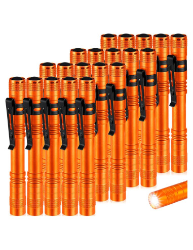 Hortsun 20 Linternas LED de Boligrafo Naranjas 13 cm