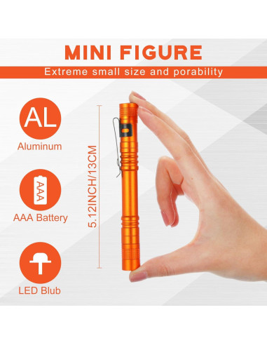 Hortsun 20 Linternas LED de Boligrafo Naranjas 13 cm