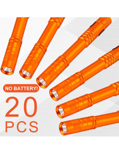 Hortsun 20 Linternas LED de Boligrafo Naranjas 13 cm