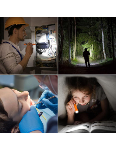 Hortsun 20 Linternas LED de Boligrafo Naranjas 13 cm