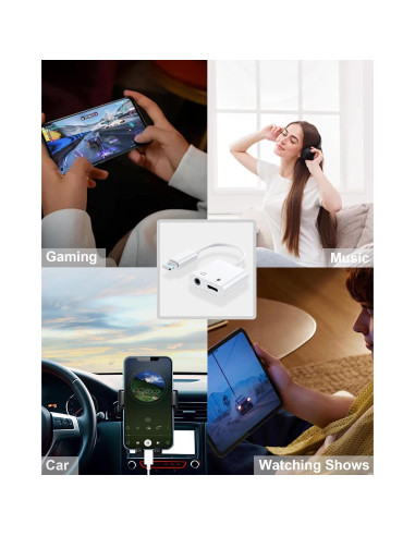 Adaptador de Auriculares Lightning a 3.5mm LIEZHUA 2 Paquetes