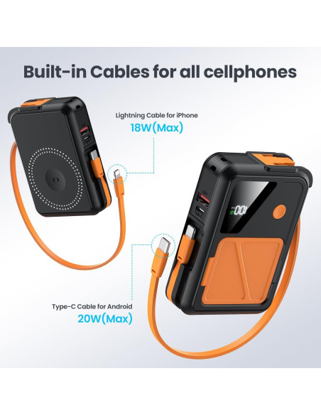 Cargador Portátil Inalámbrico 10000mAh WSH F21 Carga Rápida