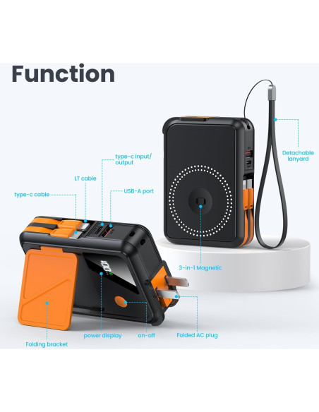 Cargador Portátil Inalámbrico 10000mAh WSH F21 Carga Rápida
