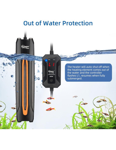 Calentador de Acuario Hygger 300W para 151-303 Litros