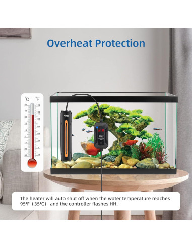 Calentador de Acuario Hygger 300W para 151-303 Litros