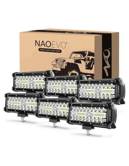 Barra de Luz LED NAOEVO 17.78cm 720W 72000LM Impermeable