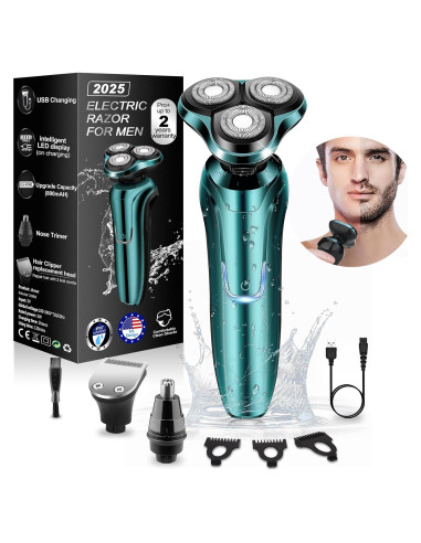 Afeitadora eléctrica Handsomefe V3368 4D impermeable recargable