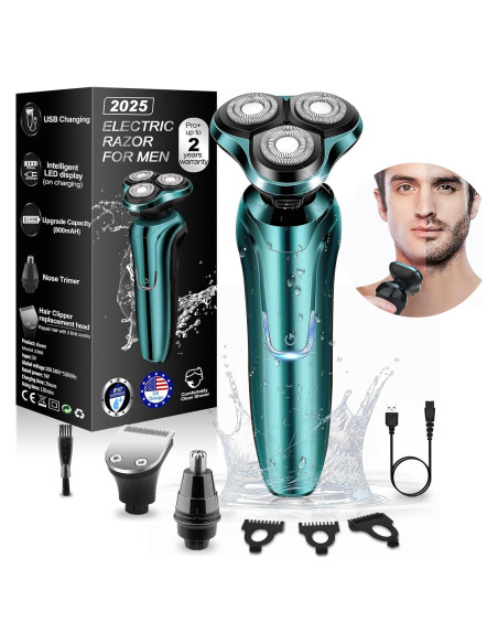 Afeitadora eléctrica Handsomefe V3368 4D impermeable recargable