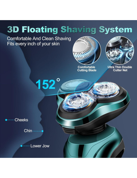 Afeitadora eléctrica Handsomefe V3368 4D impermeable recargable