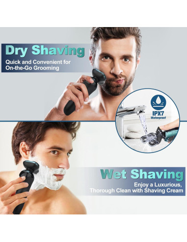 Afeitadora eléctrica Handsomefe V3368 4D impermeable recargable