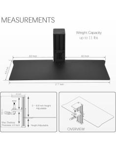 Soporte de Teclado Ajustable VTUIFBT DSM1-BLA 47x22 cm 2