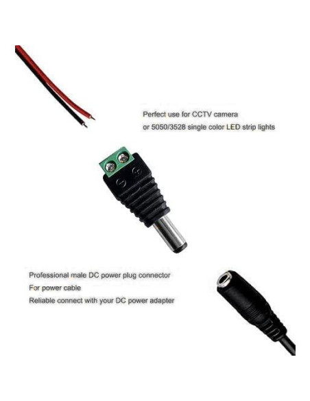 10 Pares Conectores de Poder DC 12V 5A 2.1x5.5mm - CENTROPOWER
