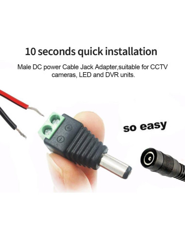 10 Pares Conectores de Poder DC 12V 5A 2.1x5.5mm - CENTROPOWER