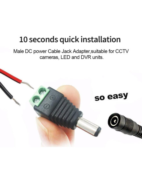 10 Pares Conectores de Poder DC 12V 5A 2.1x5.5mm - CENTROPOWER