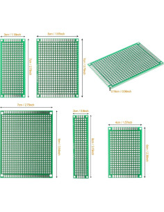 Kit de Tableros de Circuito PCB Doble Cara 40 Piezas 5 Tamaños 2