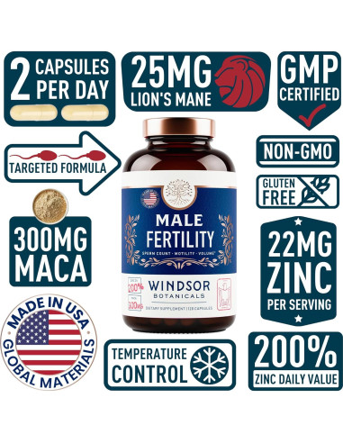 Suplemento de Fertilidad Masculina Windsor Botanicals 240 Pastillas