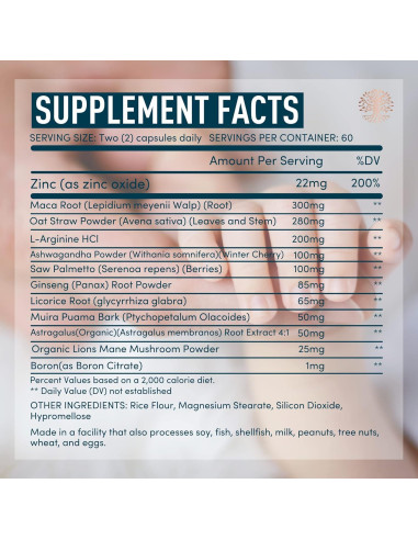 Suplemento de Fertilidad Masculina Windsor Botanicals 240 Pastillas