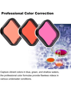 Paquete de 3 Filtros de Buceo GEPULY para GoPro Hero 5 6 7 2