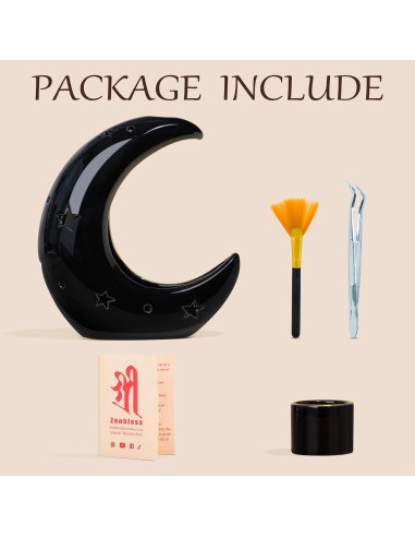 Soporte de Incienso Cerámica ZenBless Luna Negra 4 en 1